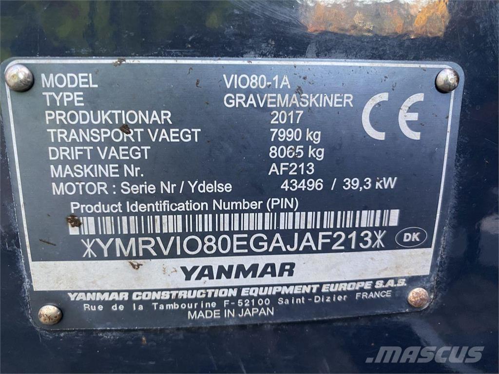 Yanmar VIO80-1A Pyöräkaivukoneet