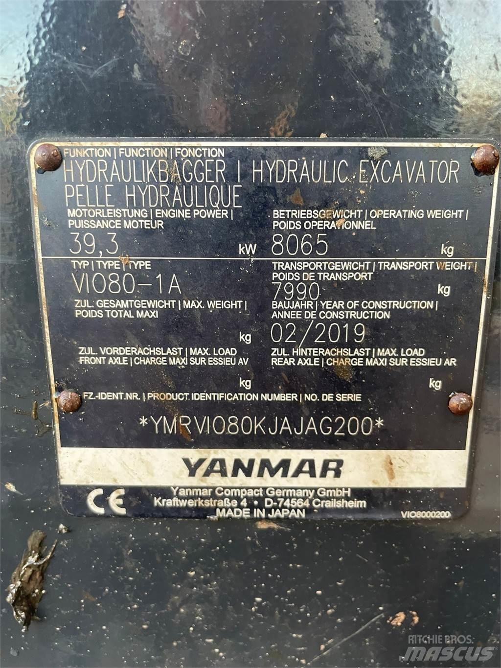 Yanmar Vio 80-1A Minikaivukoneet < 7t
