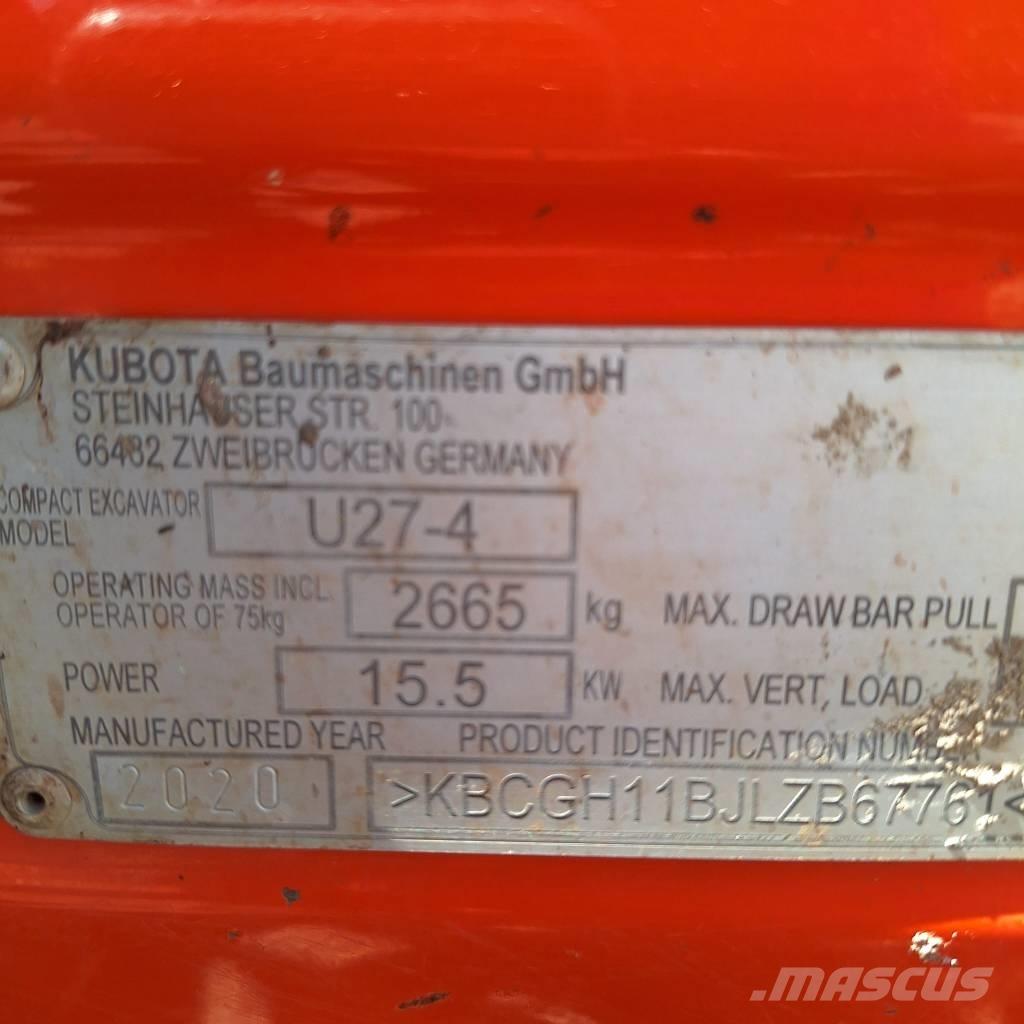 Kubota U 27-4 Minikaivukoneet < 7t