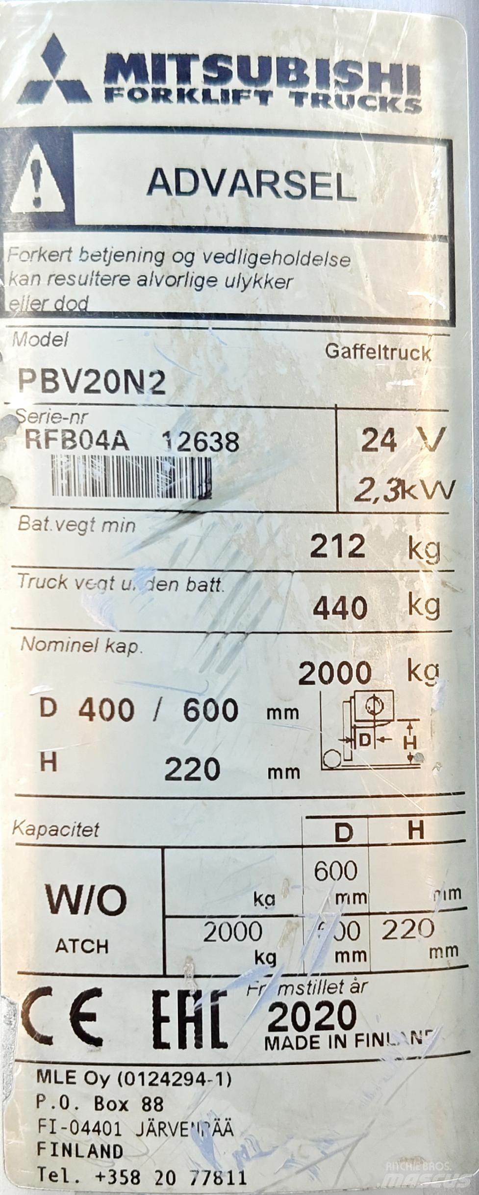 Mitsubishi PBV20N2 Muut haarukkatrukit