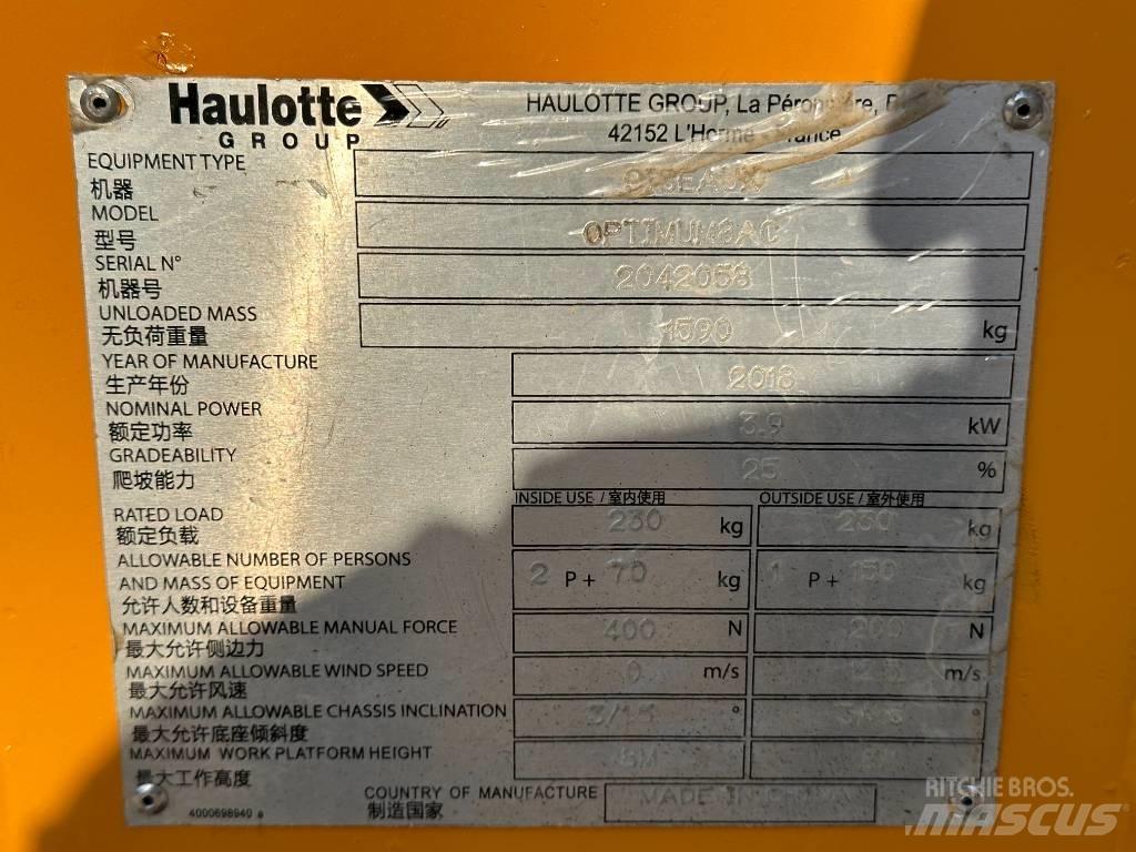 Haulotte OPTIMUM 8 Saksilavat