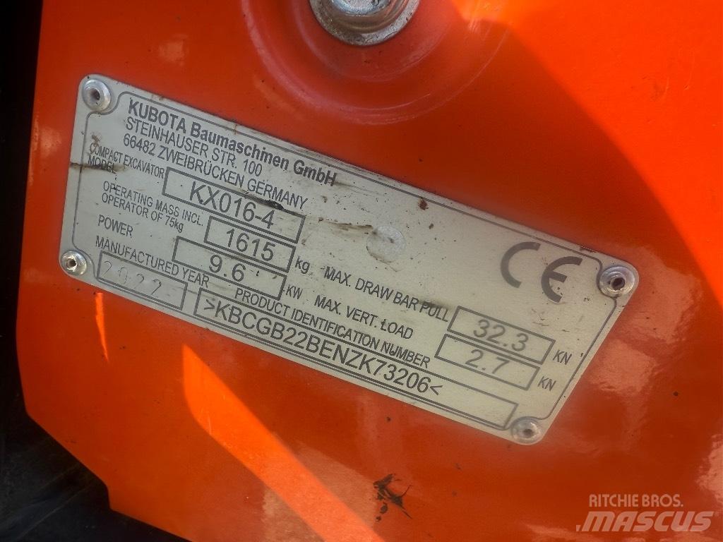 Kubota KX 016-4 Minikaivukoneet < 7t