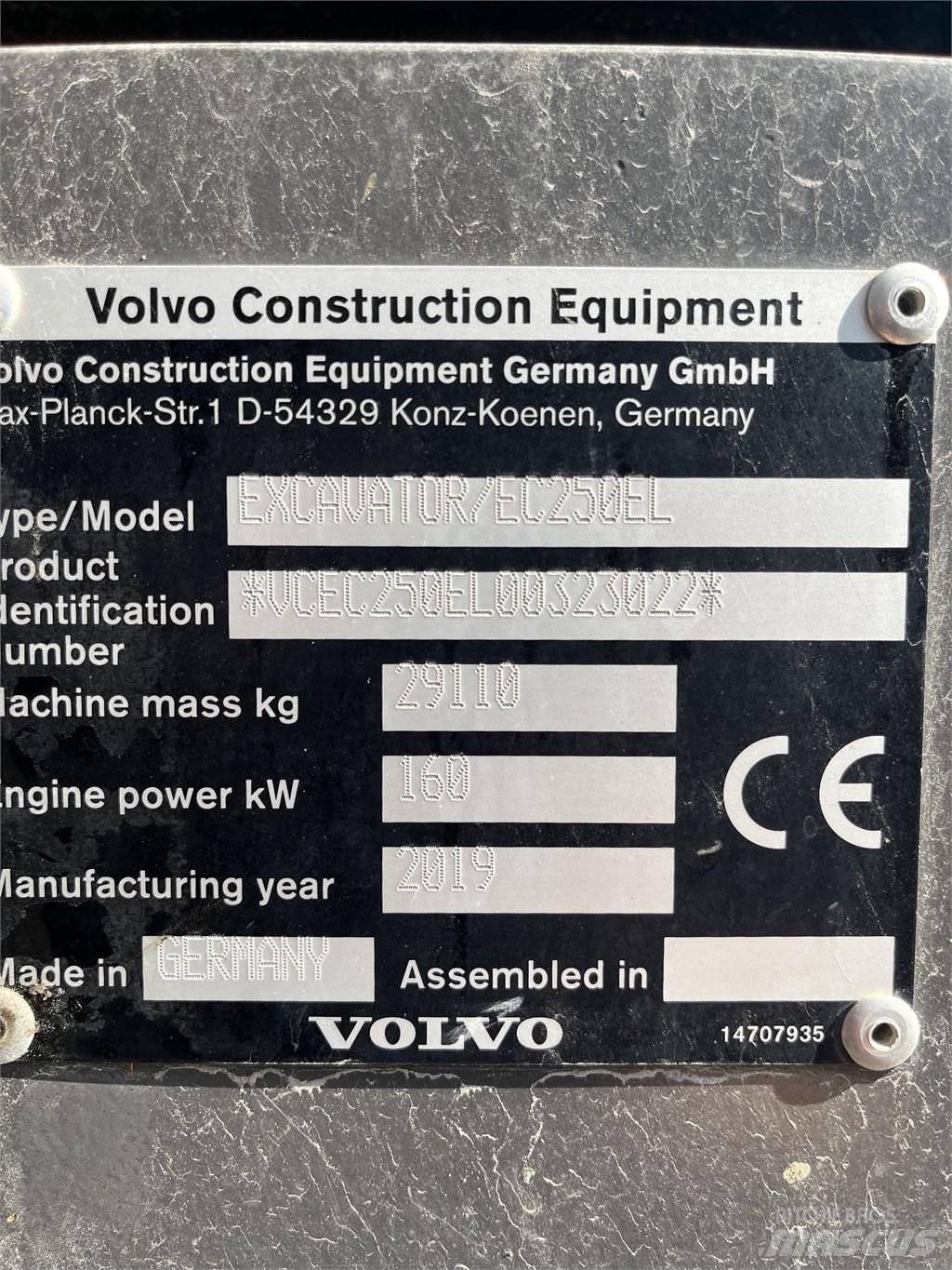 Volvo EC 250 EL Telakaivukoneet
