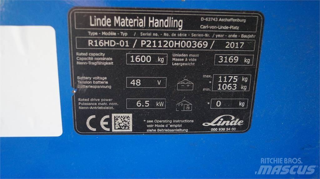 Linde R16HD Työntömastotrukit