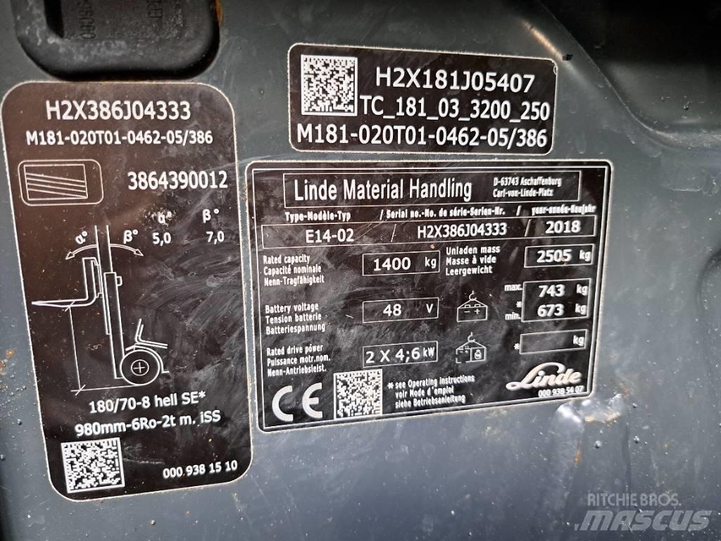 Linde E 14 EVO Sähkötrukit