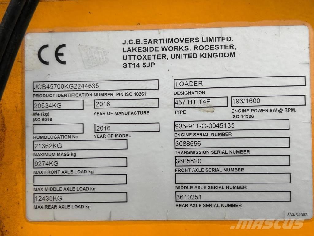 JCB 457 HT Pyöräkuormaajat
