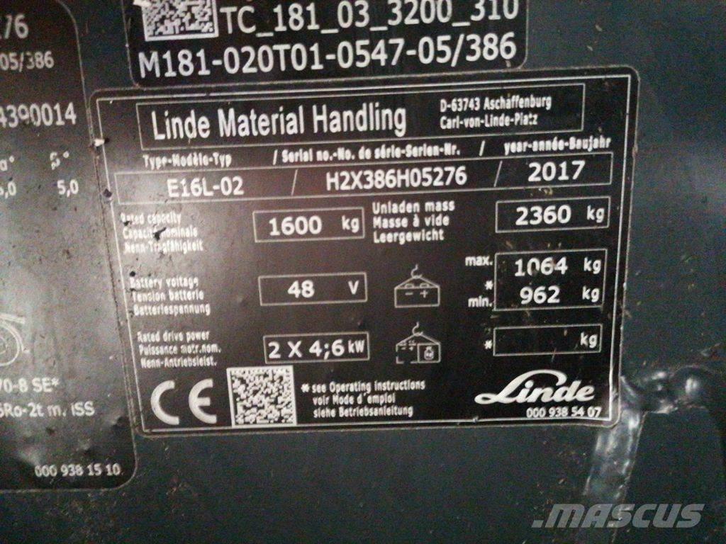 Linde E16L-02 Sähkötrukit