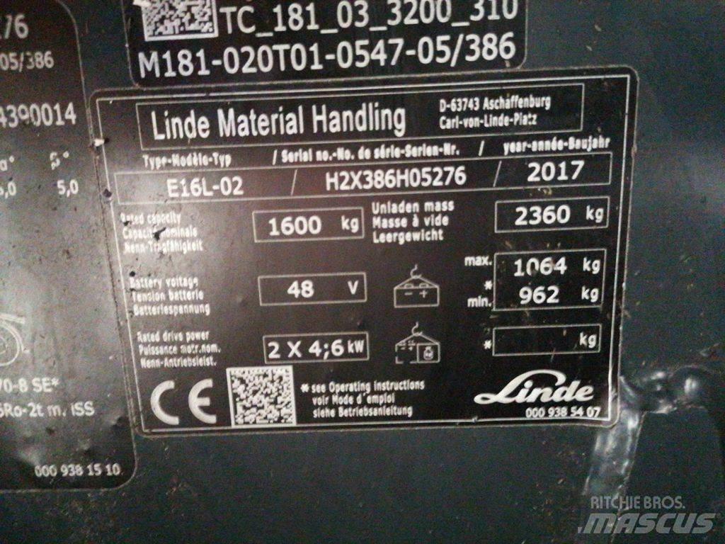 Linde E16L-02 Sähkötrukit