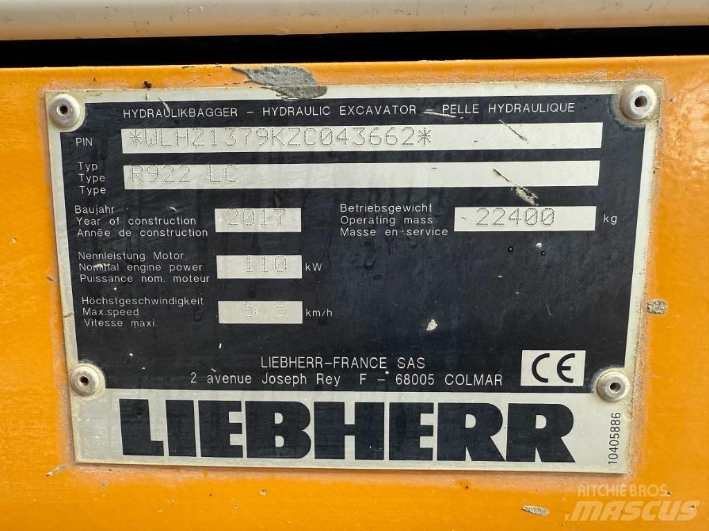 Liebherr R 922 LC Telakaivukoneet