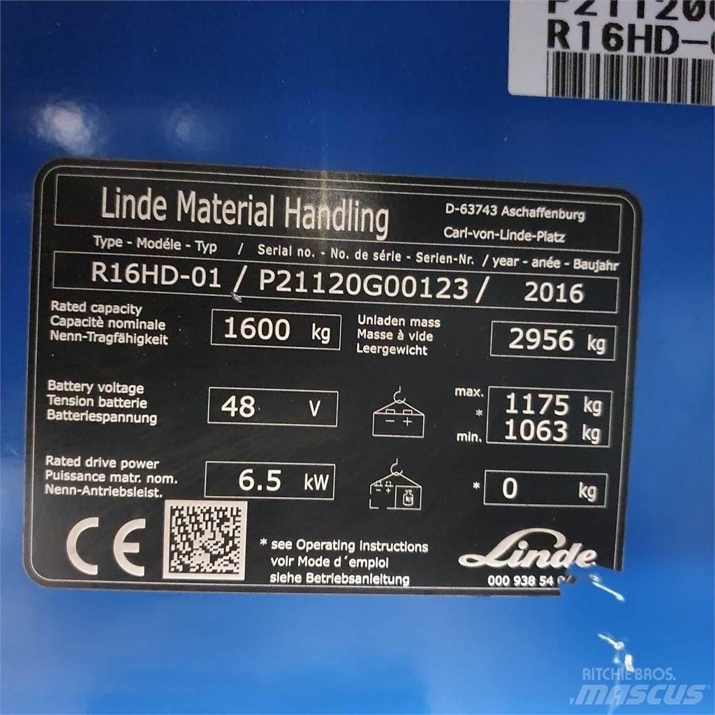 Linde R16HD Työntömastotrukit