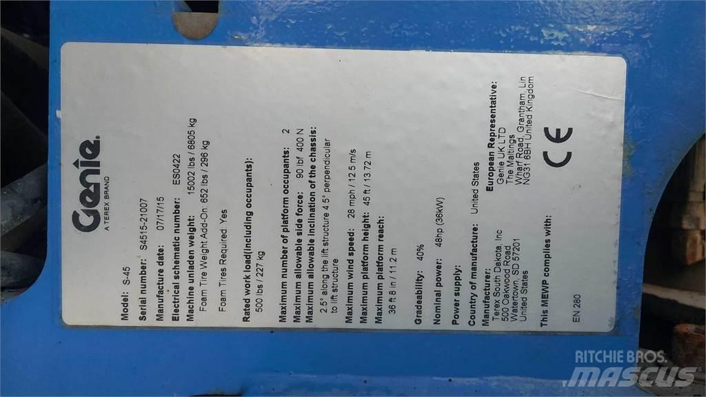 Genie S45G Teleskooppipuominostimet