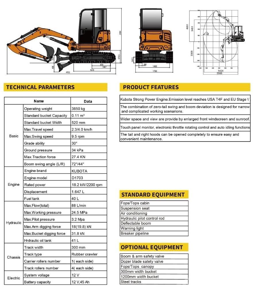 Lonking CDM6035 Minikaivukoneet < 7t