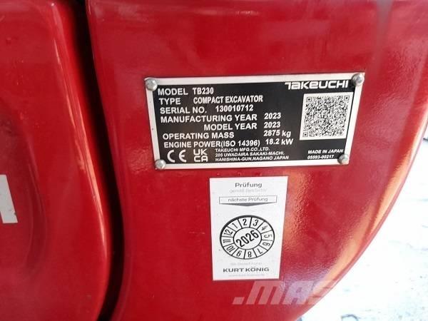 Takeuchi TB 230 Minikaivukoneet < 7t