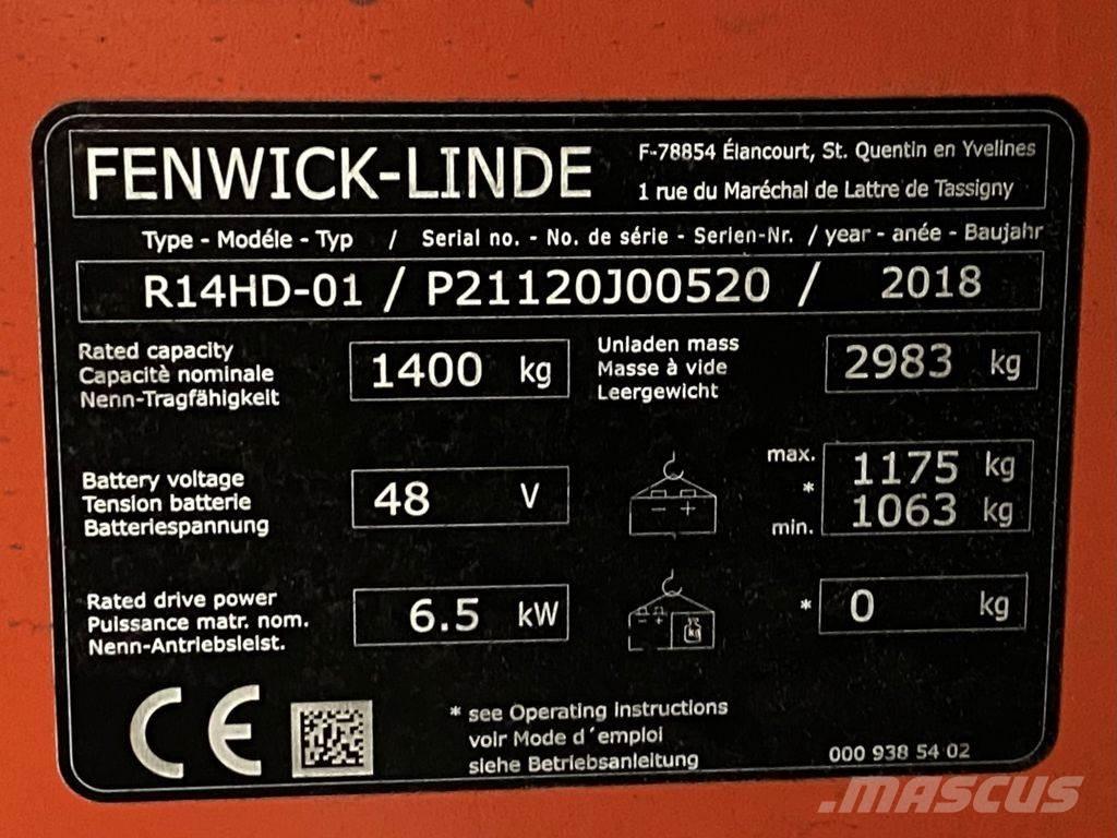 Linde R14HD Työntömastotrukit