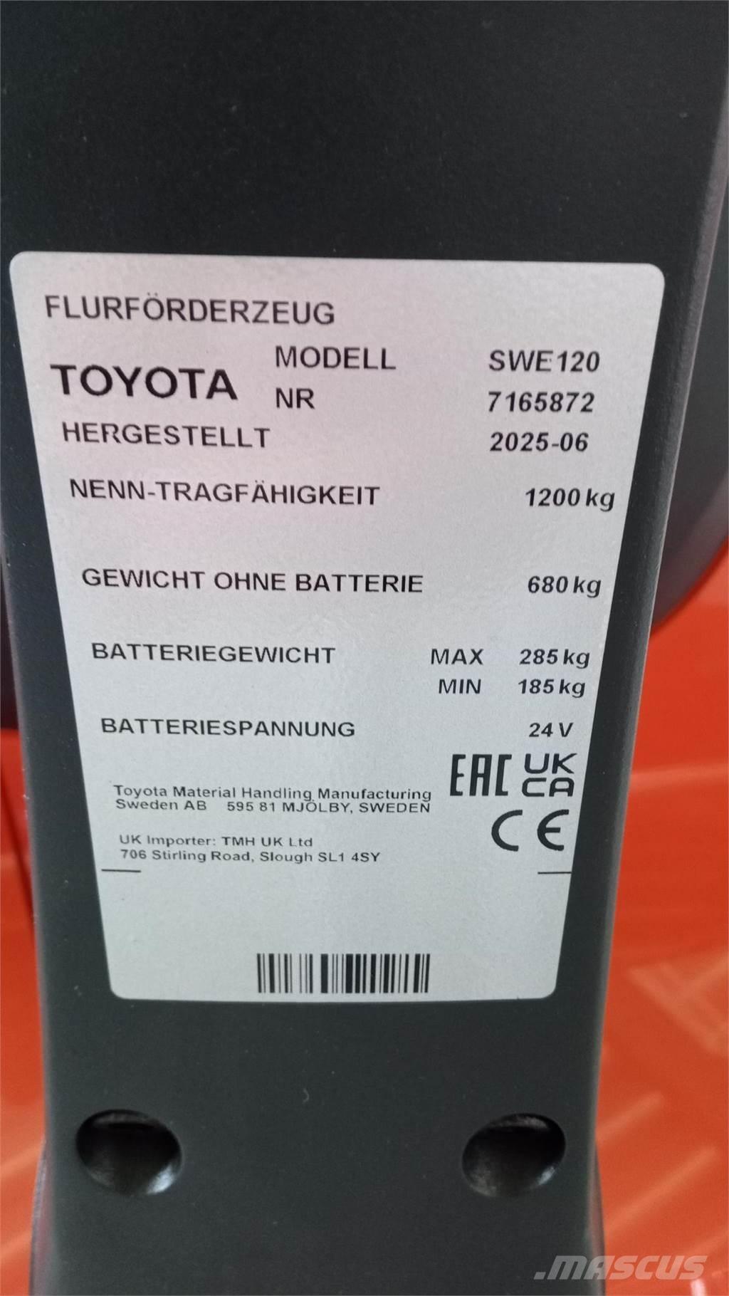 Toyota SWE120 Käyden ajettavat pinoamistrukit