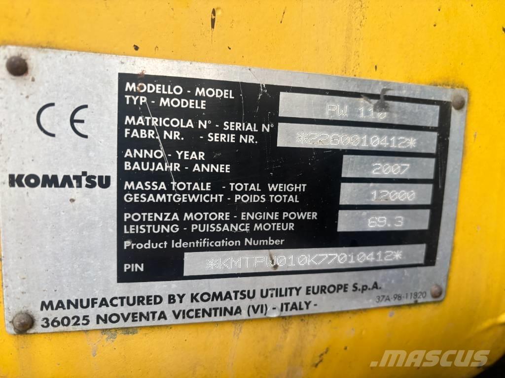 Komatsu PW 110 Pyöräkaivukoneet