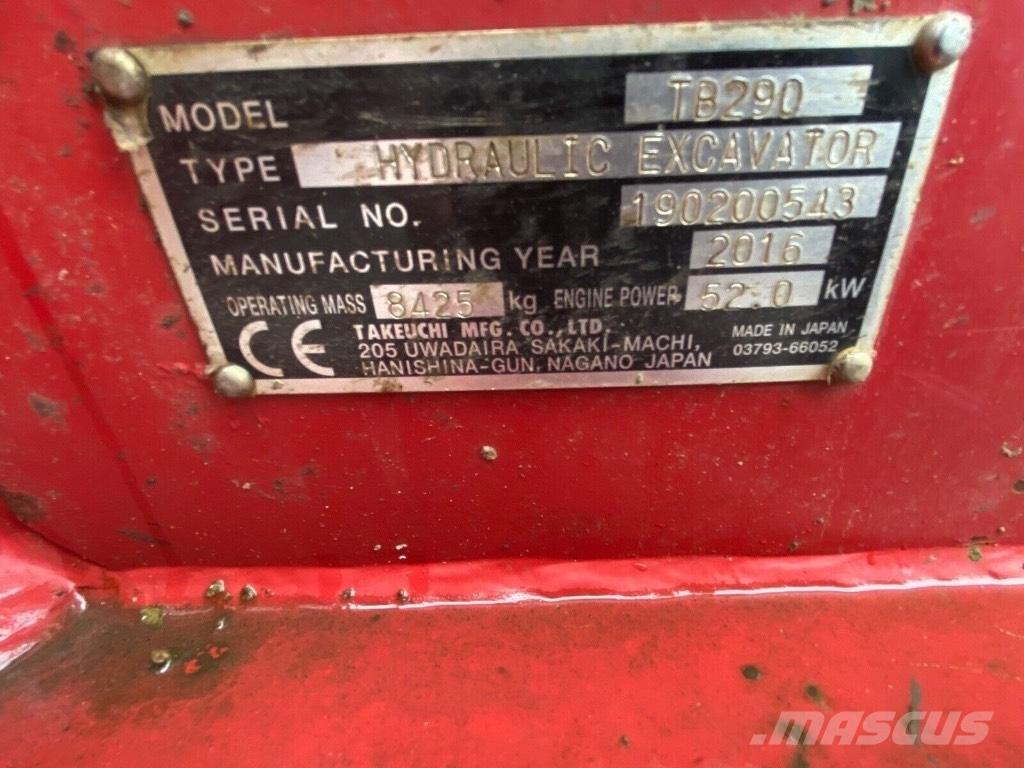 Takeuchi TB 290 Midikaivukoneet 7t - 12t