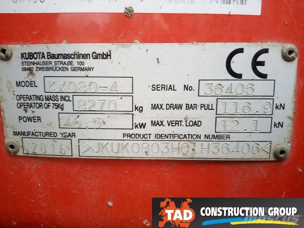 Kubota KX 080-4 Midikaivukoneet 7t - 12t