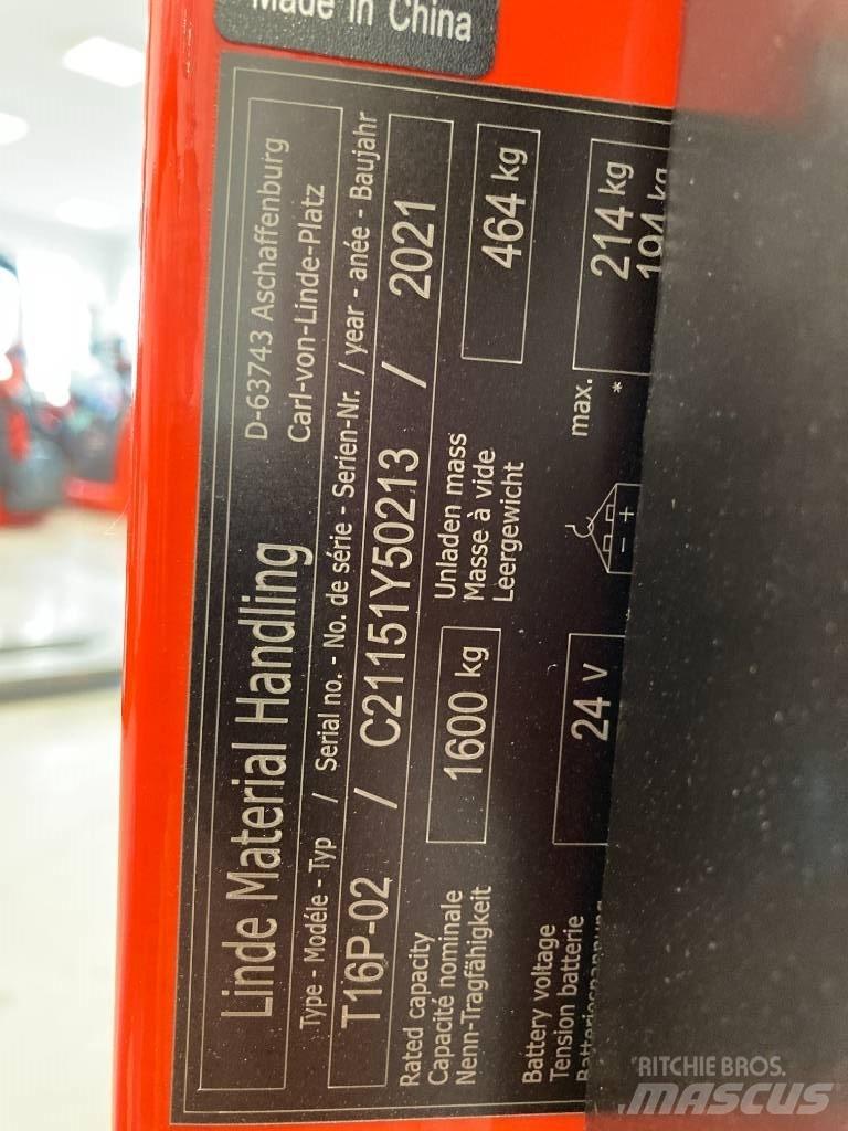 Linde T16P/1151-02 Lavansiirtotrukit ajotasolla