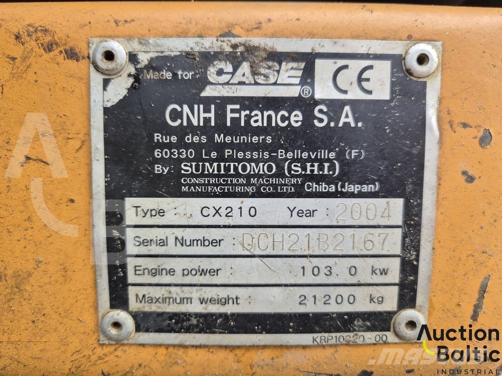 CASE CX 210 Telakaivukoneet
