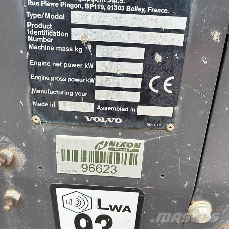 Volvo ECR25D Minikaivukoneet < 7t