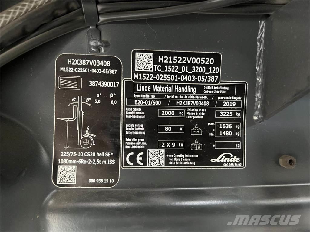 Linde E 20H-01/600 Sähkötrukit