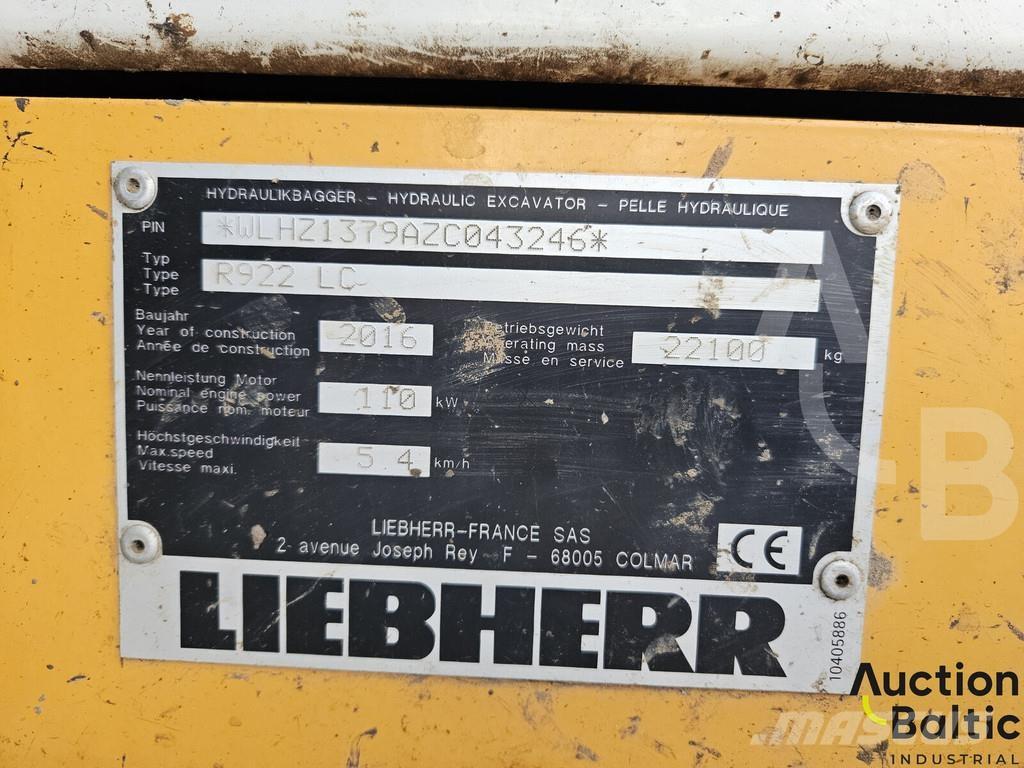 Liebherr R922 LC Telakaivukoneet