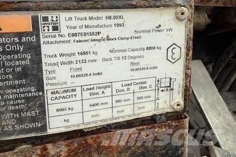 Hyster H 8.00 XL 5 Dieseltrukit