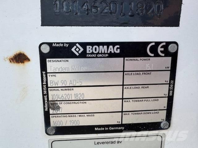 Bomag BW90 AD-5, Vält Tandemjyrät