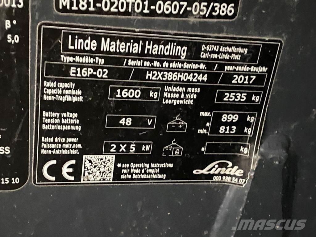 Linde E16P-02 Sähkötrukit