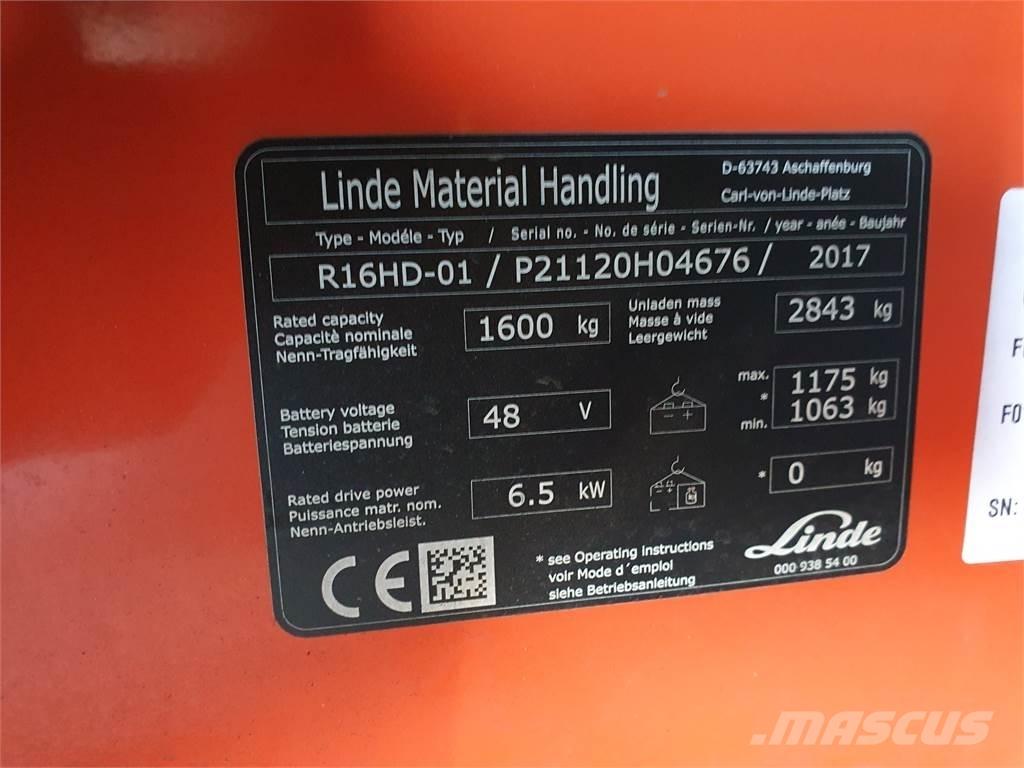 Linde R16HD Työntömastotrukit