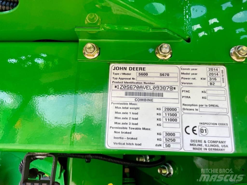 John Deere S 670 i Leikkuupuimurit