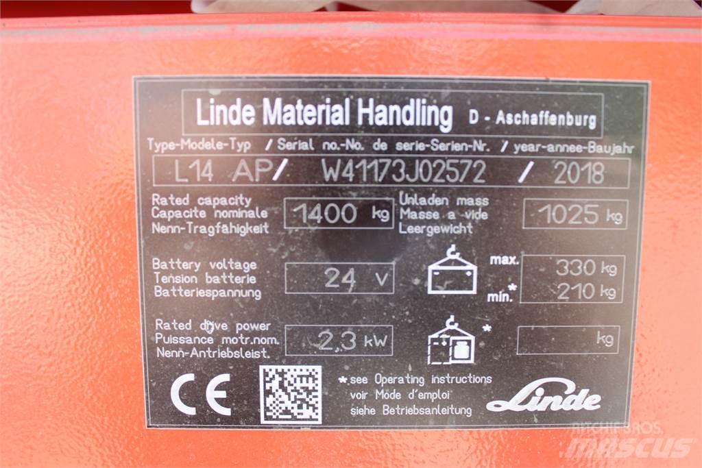 Linde L14APi Käyden ajettavat pinoamistrukit