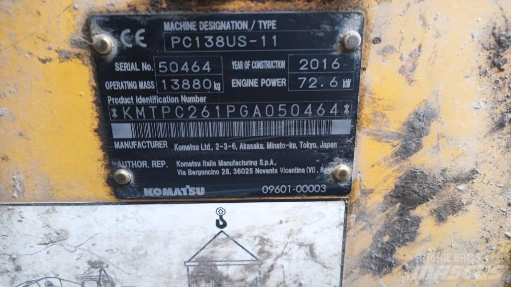 Komatsu PC 138 US Telakaivukoneet