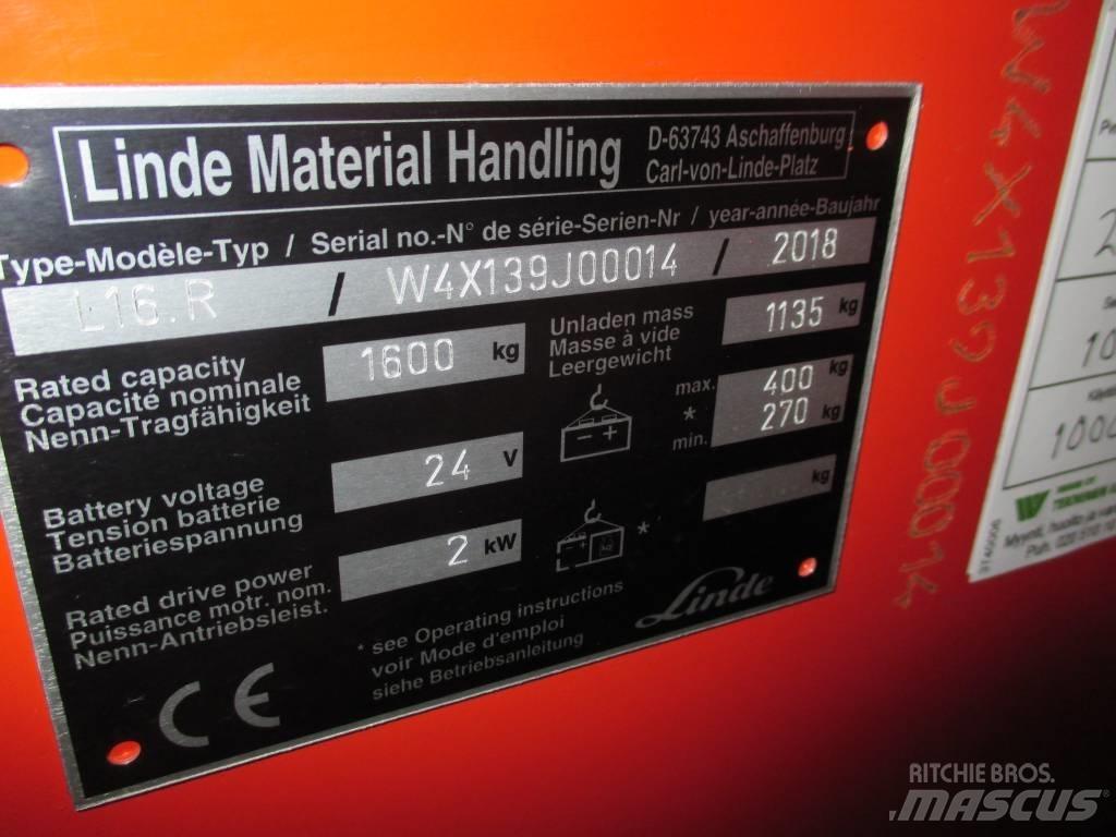 Linde L16R Ajettavat pinoamisvaunut