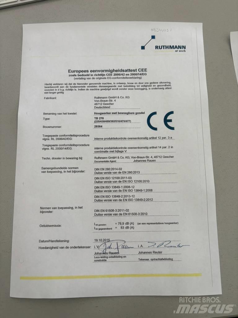 Ruthmann TB 270 Nostolava-autot