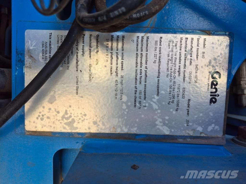 Genie S 40 Teleskooppipuominostimet