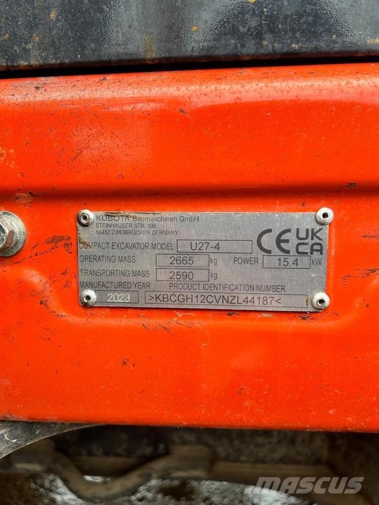 Kubota U 27-4 Minikaivukoneet < 7t