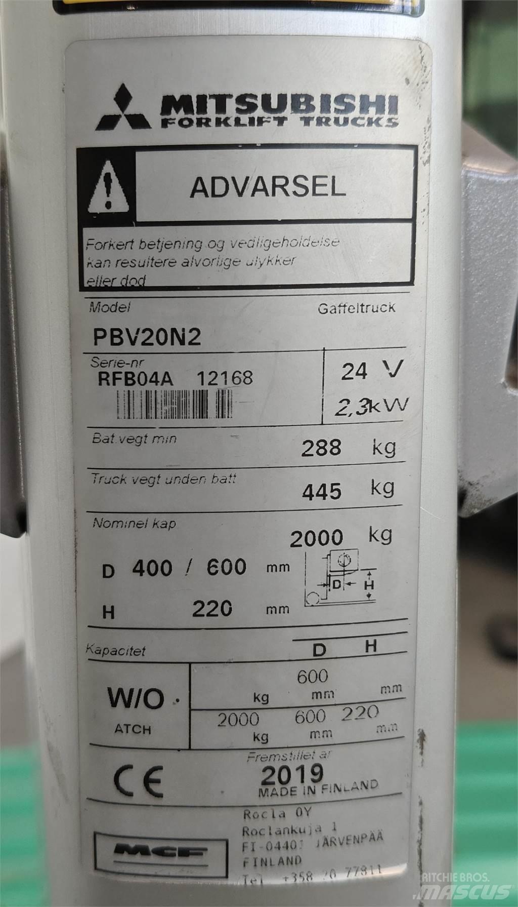 Mitsubishi PBV20N2 Muut haarukkatrukit