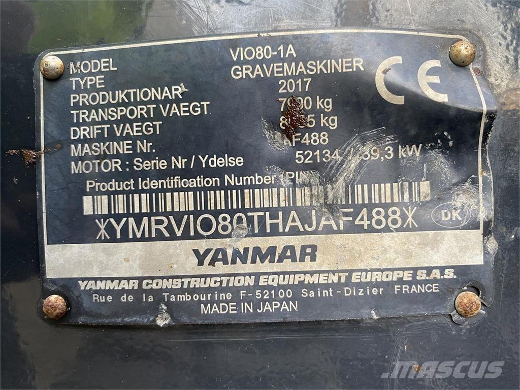 Yanmar VIO80-1A Pyöräkaivukoneet