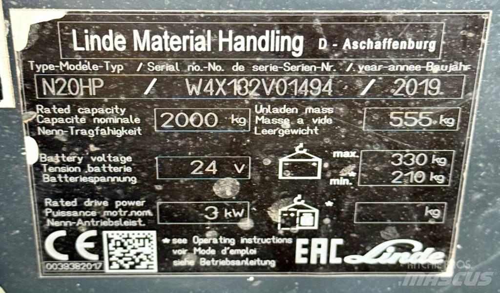 Linde N20HP/132 Matalakeräilytrukit