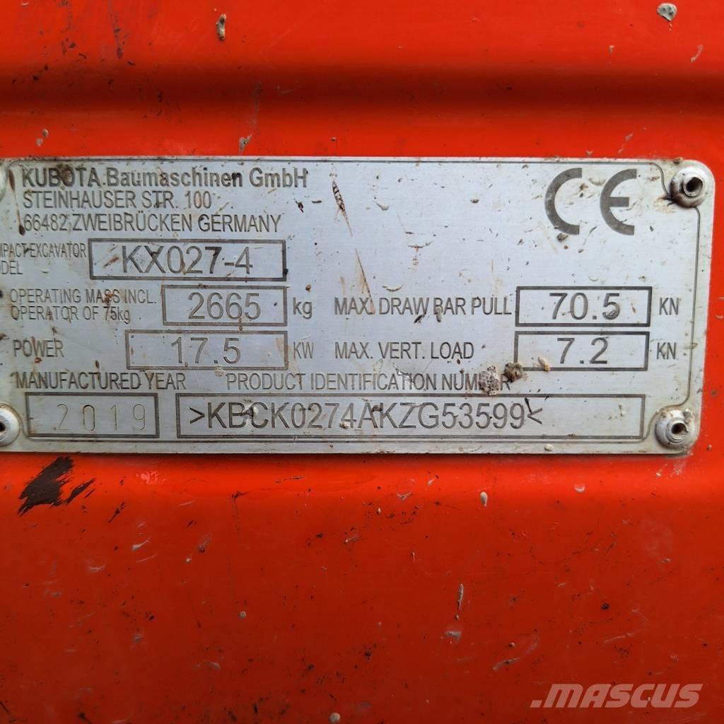 Kubota KX 027-4 Minikaivukoneet < 7t