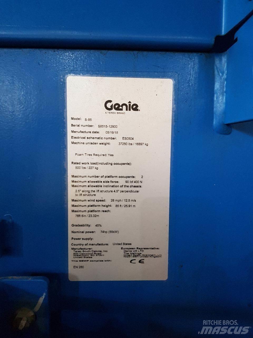 Genie S85 Teleskooppipuominostimet