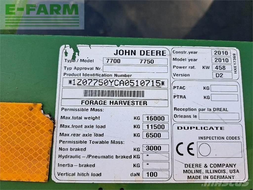 John Deere 7750 Ajosilppurit
