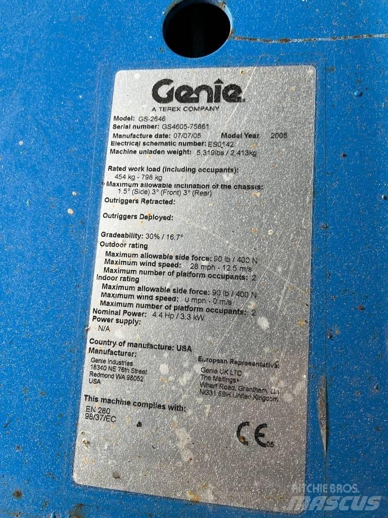 Genie GS 2646 Saksilavat