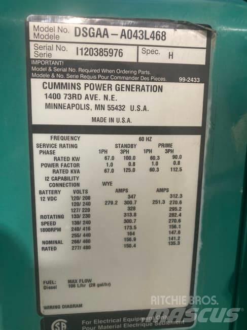 Cummins 105kW Dieselgeneraattorit