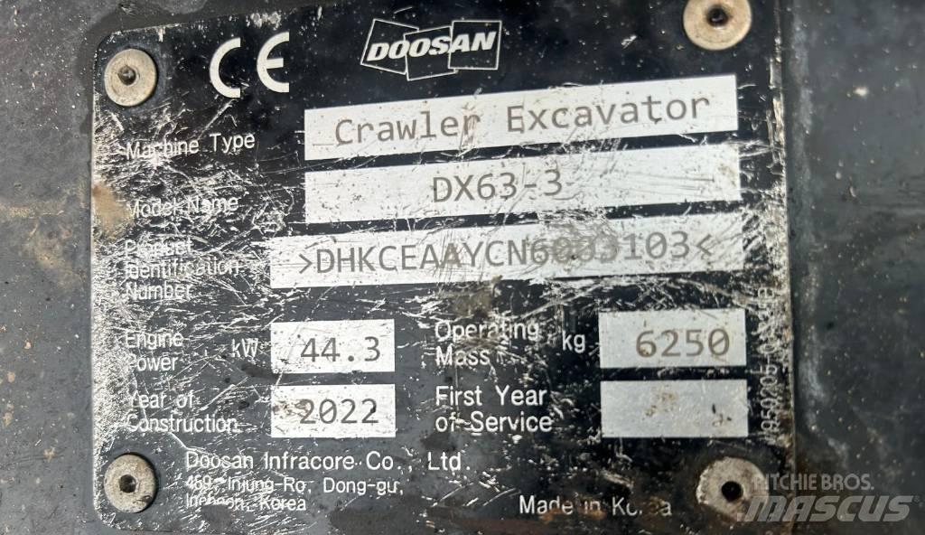 Doosan DX 63-3 Telakaivukoneet