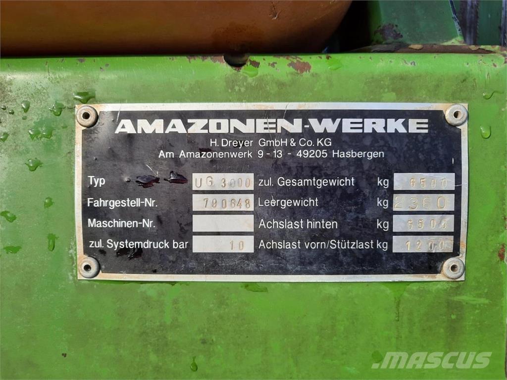 Amazone UG 3000 Hinattavat ruiskut