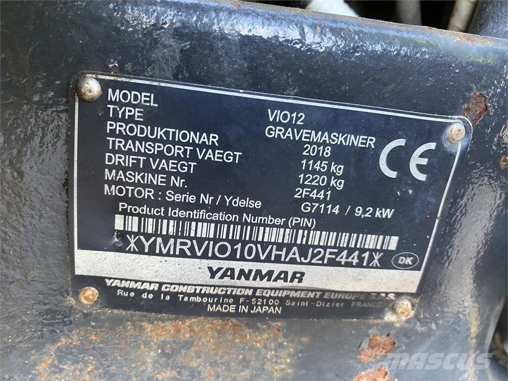Yanmar VIO12 Pyöräkaivukoneet