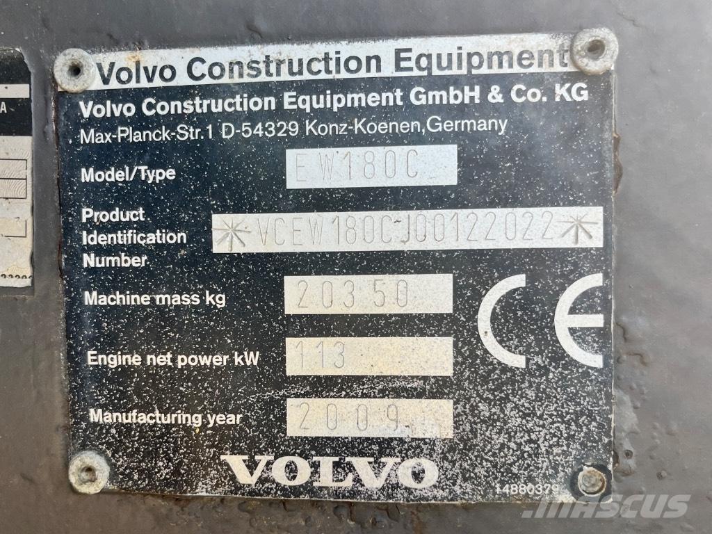 Volvo EW 180 C Pyöräkaivukoneet